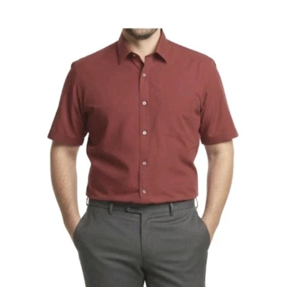 Perry Ellis Red Stretch Shirt Size 2XLT Cotton Elastane Blend